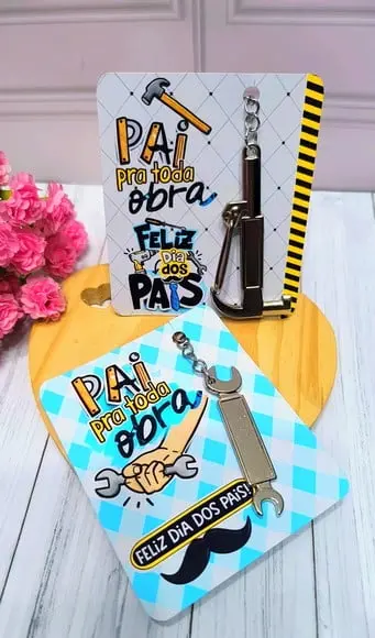 Card com Chaveiro Ferramenta- Dia dos Pais