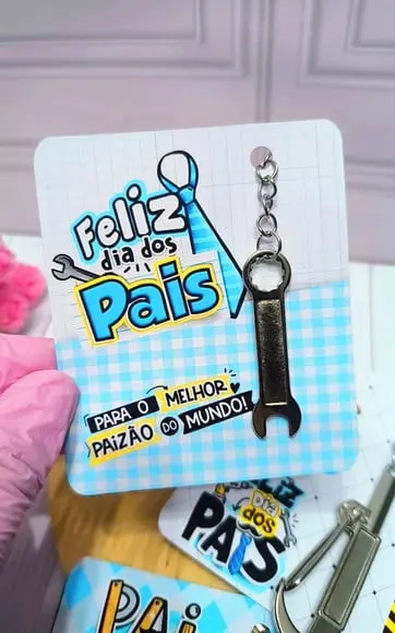 Card com Chaveiro Ferramenta- Dia dos Pais