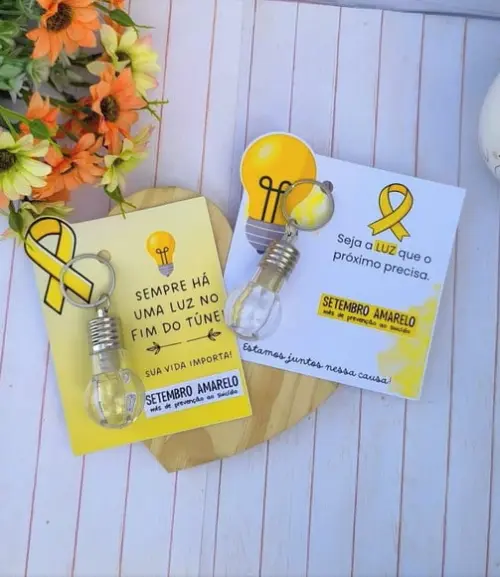 Card com Chaveiro Luz Lanterna- Setembro Amarelo