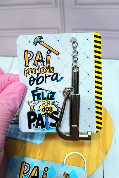 Card com Chaveiro Ferramenta- Dia dos Pais