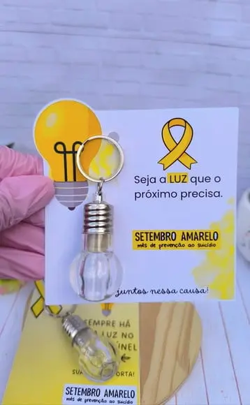 Card com Chaveiro Luz Lanterna- Setembro Amarelo