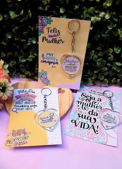 Card com Chaveiro- Dia da Mulher