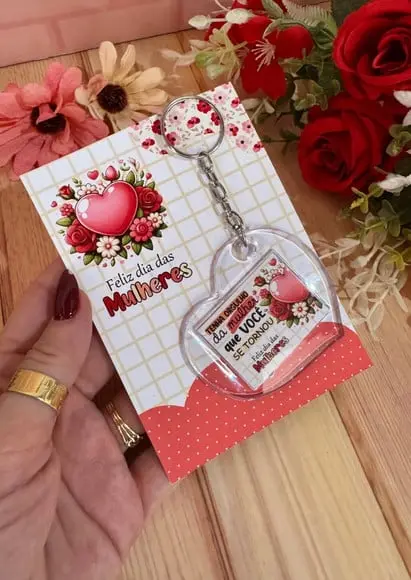 Card com Chaveiro- Dia da Mulher