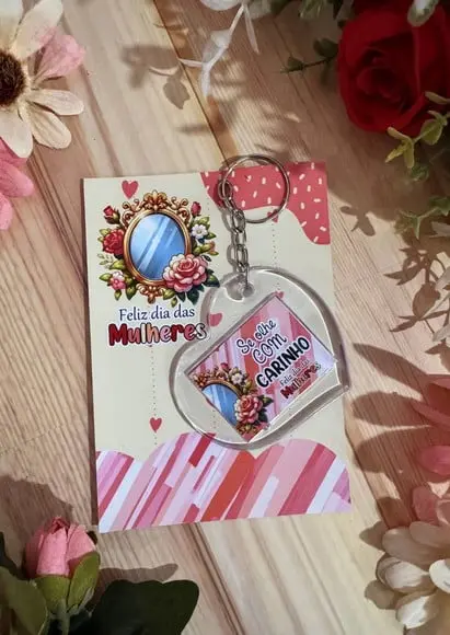 Card com Chaveiro- Dia da Mulher