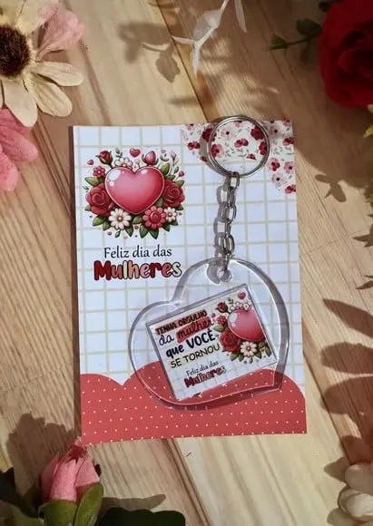 Card com Chaveiro- Dia da Mulher
