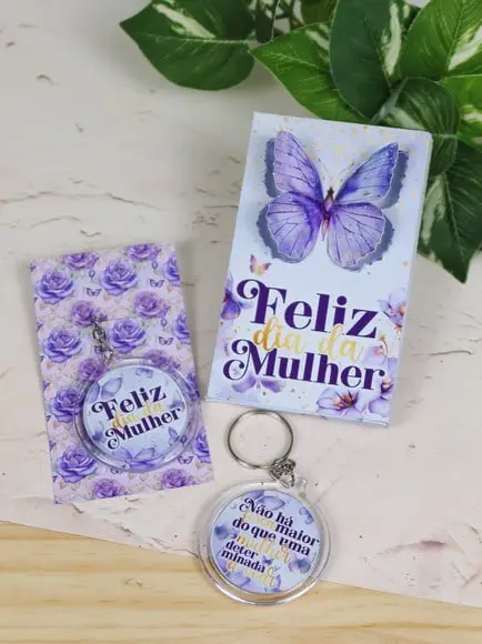 Card com Chaveiro- Dia da Mulher