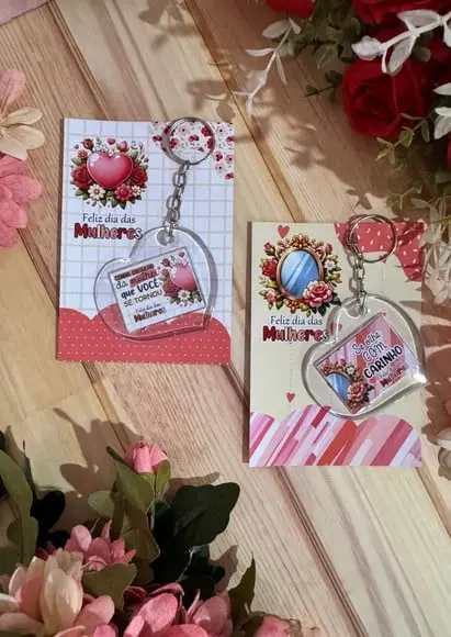 Card com Chaveiro- Dia da Mulher