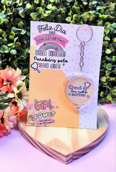 Card com Chaveiro- Dia da Mulher