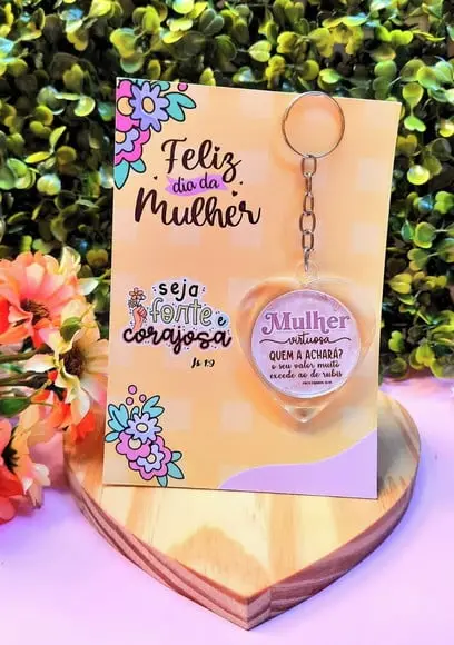 Card com Chaveiro- Dia da Mulher