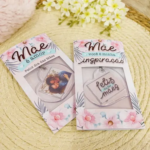 Card com Chaveiro- Dia das Mães