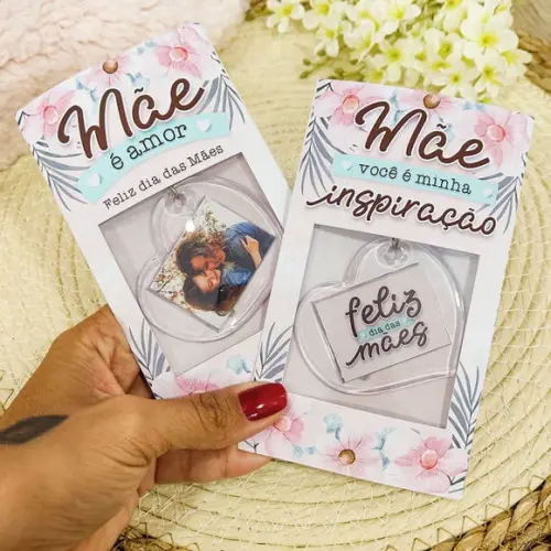 Card com Chaveiro- Dia das Mães
