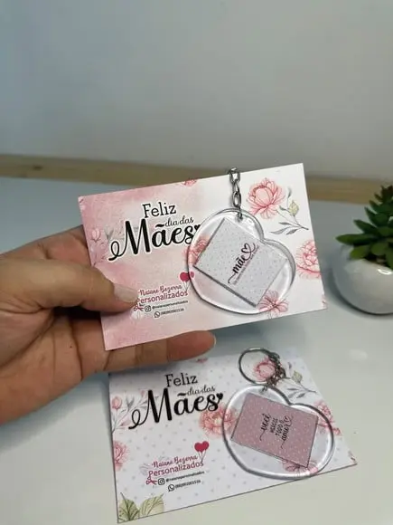 Card com Chaveiro- Dia das Mães