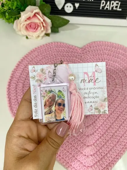 Card com Chaveiro- Dia das Mães