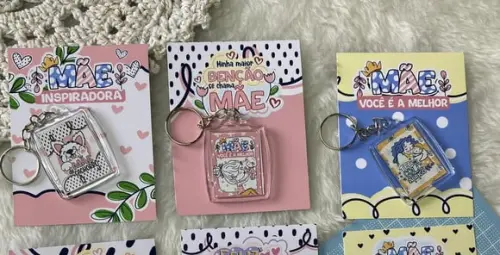 Card com Chaveiro- Dia das Mães