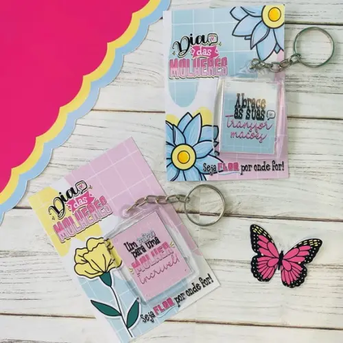 Card com Chaveiro- Dia das Mulheres