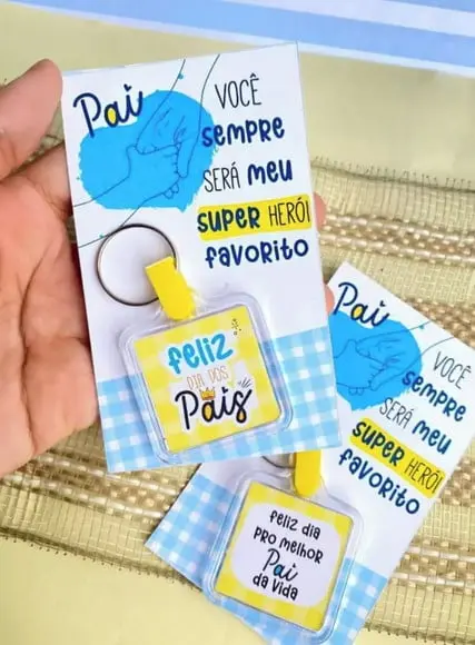 Card com Chaveiro- Dia dos Pais