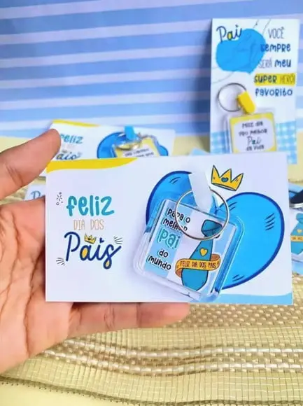 Card com Chaveiro- Dia dos Pais