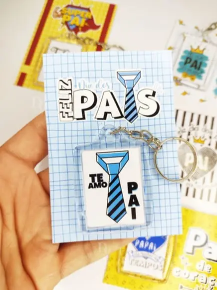 Card com Chaveiro- Dia dos Pais