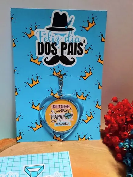 Card com Chaveiro- Dia dos Pais