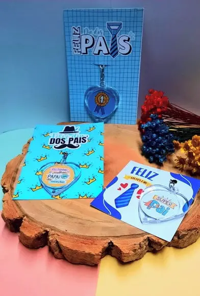 Card com Chaveiro- Dia dos Pais