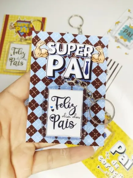 Card com Chaveiro- Dia dos Pais