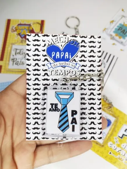 Card com Chaveiro- Dia dos Pais