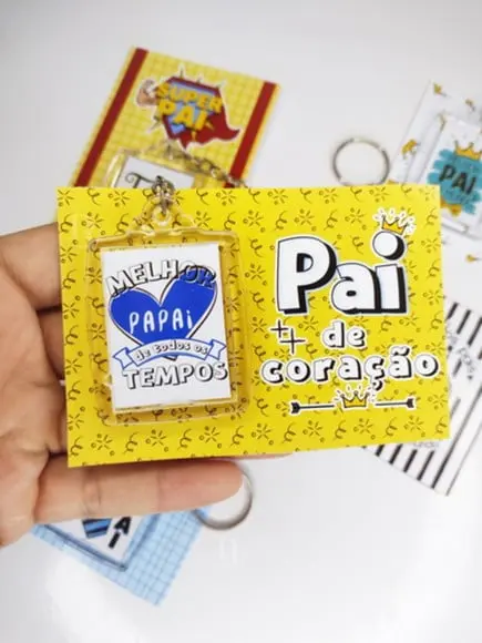 Card com Chaveiro- Dia dos Pais