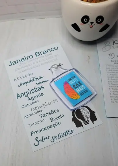 Card com Chaveiro- Janeiro Branco