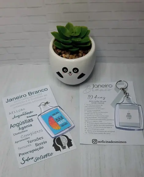 Card com Chaveiro- Janeiro Branco
