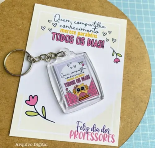Card Com Chaveiro- Dia Dos Professores