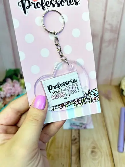 Card com Chaveiro- Dia dos Professores