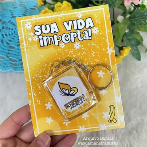 Card com Chaveiro- Setembro Amarelo-leia Descrição!