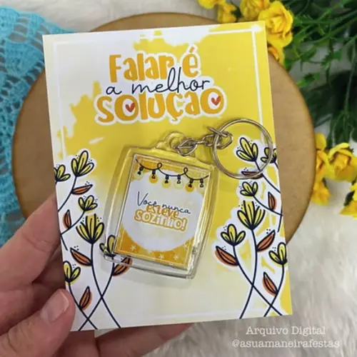 Card com Chaveiro- Setembro Amarelo-leia Descrição!