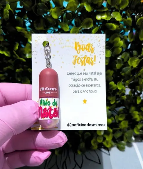Card com Chavierinho Mini Gloss- Boas Festas