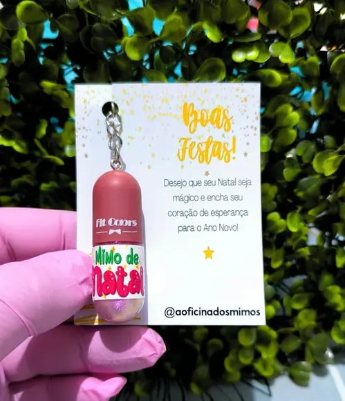 Card com Chavierinho Mini Gloss- Boas Festas