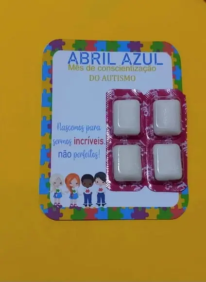 Card com Chiclete- Abril Azul