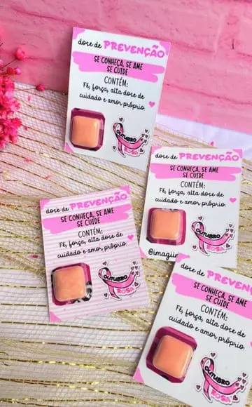 Card com Chiclete- Outubro Rosa
