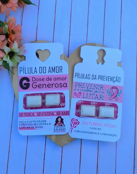 Card com Chiclete- Outubro Rosa