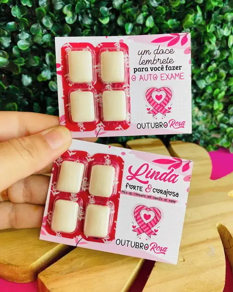 Card com Chiclete- Outubro Rosa