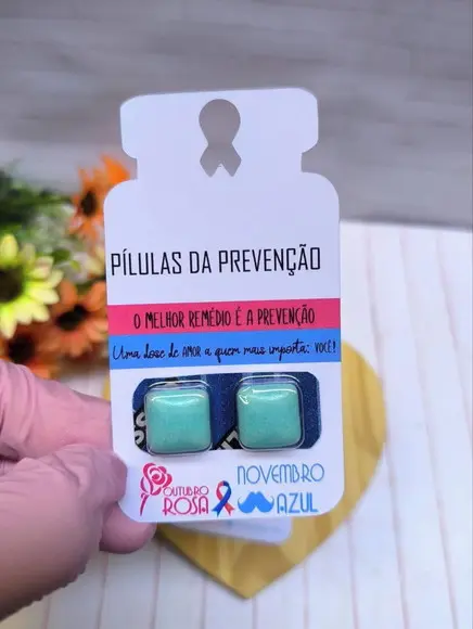 Card com Chiclete- Outubro Rosa e Novembro Azul