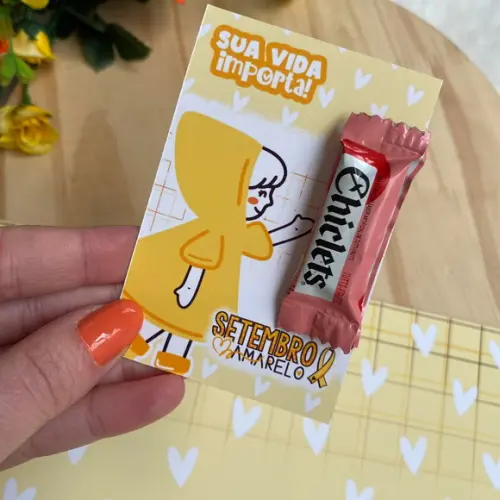 Card com Chiclete- Setembro Amarelo