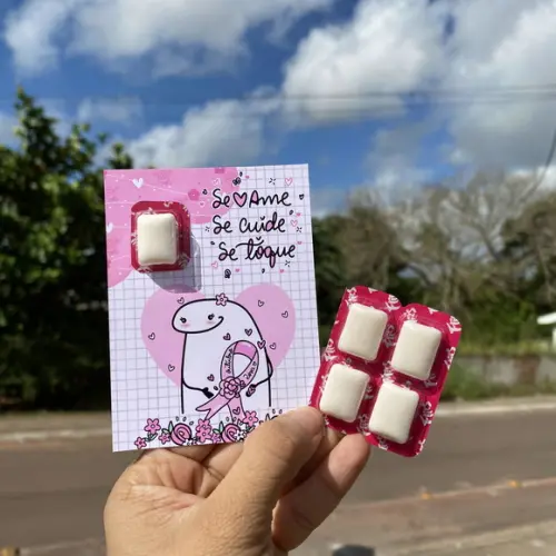 Card com Chicletinho- Outubro Rosa
