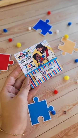 Card com Chocolate Baton- Autismo- Abril Azul
