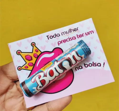 Card com Chocolate Baton- Dia da Mulher