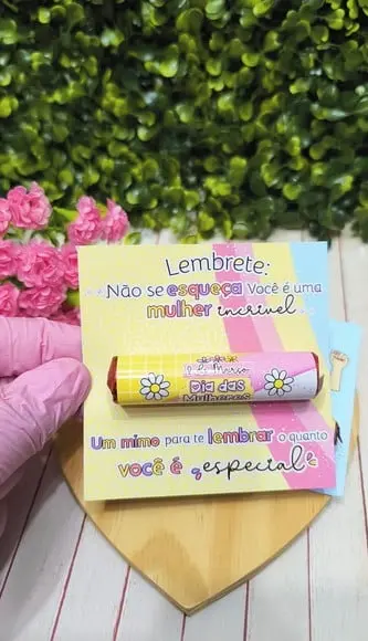 Card com Chocolate Baton- Dia da Mulher