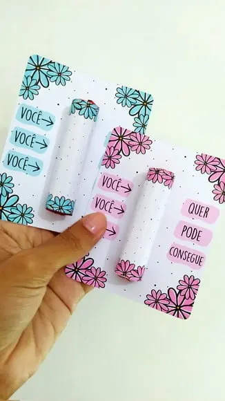 Card com Chocolate Baton- Dia da Mulher