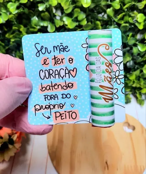 Card com Chocolate Baton- Dia das Mães