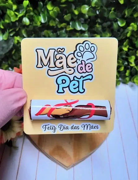 Card com Chocolate Baton- Dia das Mães Pet