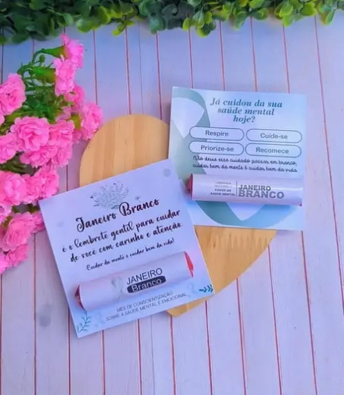 Card com Chocolate Baton- Janeiro Branco