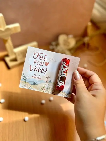 Card com Chocolate Baton- Páscoa
